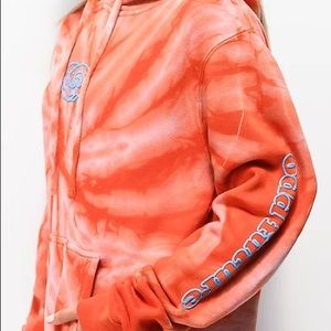 Odd Future Cyclone Orange Tie Dye Hoodie Adult Small
